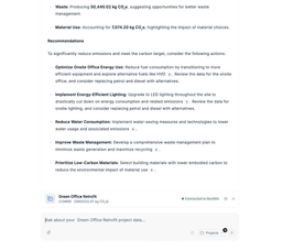 BECMAI Mobile Interface Screenshot BECMAI mobile interface showing carbon question input and AI response